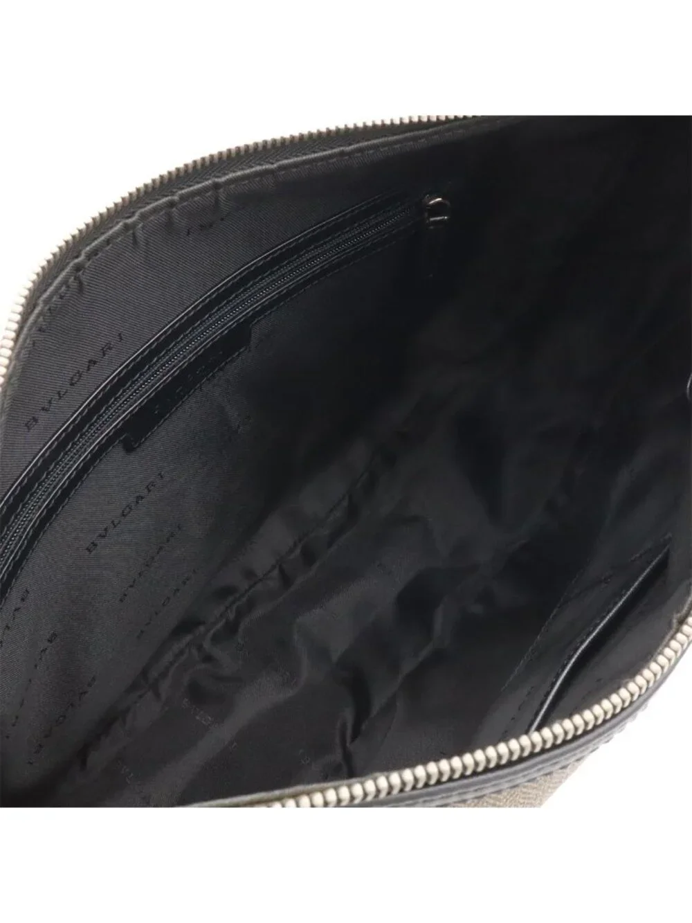 Bvlgari Weekend Shoulder Bag Crossbody Leather Gray Black Silver